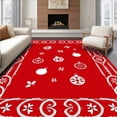 thumbnail image 1 of ODIKA 5'x7' Machine Washable Non-Slip Area Rug, Joyful Ornament Seasonal Hearth Embellishment High Traffic Rug, Red, 505871, 1 of 7