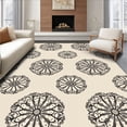 thumbnail image 1 of ODIKA 5'x7' Machine Washable Non-Slip Area Rug, Joyful Snowflake Semi Arc Entrance Decoration Winter Welcoming High Traffic Rug with Pad, Beige, 608726, 1 of 8