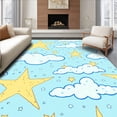 thumbnail image 1 of ODIKA 5x7 Machine Washable Non-Slip Area Rug, Joyful Starlit Sky with Interlocking Constellation Motif Ultra Soft Rug, None, 528427, 1 of 7
