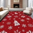 thumbnail image 1 of ODIKA 5'x7' Machine Washable Non-Slip Area Rug, Joyful Winter Celebration Floor Covering With Icy High Traffic Rug with Pad, Red, 502930, 1 of 8