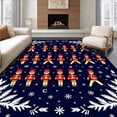 thumbnail image 1 of ODIKA 5'x7' Machine Washable Non-Slip Area Rug, Joyful Winter Soldier Front Step Greeting Seasonal Decoration High Traffic Rug with Pad, Blue, 609038, 1 of 8