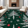 thumbnail image 1 of ODIKA 5'x7' Machine Washable Non-Slip Area Rug, Joyful Winter Wonderland Bath With Snowy Tree Decoration High Traffic Rug, Green, 608568, 1 of 7