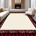 thumbnail image 1 of ODIKA 5'x7' Machine Washable Non-Slip Area Rug, Joyful Yuletide Checkered Seasonal High Traffic Rug, Red, 627568, 1 of 7