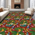 thumbnail image 1 of ODIKA 5'x7' Machine Washable Non-Slip Area Rug, Jungle Explorer Activity with Tropical Rainforest Inhabitants High Traffic Rug, Red, 685609, 1 of 7