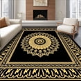 thumbnail image 1 of ODIKA 5'x7' Machine Washable Non-Slip Area Rug, Kaleidoscope Motif Ornamental Design High Traffic Rug with Pad, Black, 590347, 1 of 8