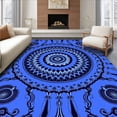 thumbnail image 1 of ODIKA 5'x7' Machine Washable Non-Slip Area Rug, Kaleidoscope with Intricate Symmetrical Motifs High Traffic Rug with Pad, Blue, 599380, 1 of 8