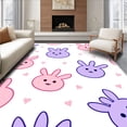 thumbnail image 1 of ODIKA 5x7 Machine Washable Non-Slip Area Rug, Kawaii Bunny Character Floor with Adorable Facial Ultra Soft Rug, None, 528365, 1 of 7