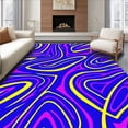 thumbnail image 1 of ODIKA 5'x7' Machine Washable Non-Slip Area Rug, Kinetic Graphic with Abstract Zigzag Trails and Highlights High Traffic Rug with Pad, Blue, 700120, 1 of 8