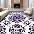thumbnail image 1 of ODIKA 5x7 Machine Washable Non-Slip Area Rug, La Jolla Botanical Tapestry High Traffic Rug with Pad, Purple, 663676, 1 of 8