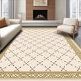 thumbnail image 1 of ODIKA 5'x7' Machine Washable Non-Slip Area Rug, Lattice Hallway with Interlocking Trellis High Traffic Rug, Ivory, 661275, 1 of 7