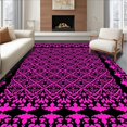 thumbnail image 1 of ODIKA 5'x7' Machine Washable Non-Slip Area Rug, Lattice with Interlocking Hexagonal Motifs Textured Surface High Traffic Rug, Pink, 554785, 1 of 7