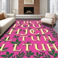 thumbnail image 1 of ODIKA 5'x7' Machine Washable Non-Slip Area Rug, Learning Safari Letters with Jungle Animals and Nature Accents High Traffic Rug, Pink, 687468, 1 of 7