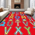 thumbnail image 1 of ODIKA 5'x7' Machine Washable Non-Slip Area Rug, Letter Learning Phonics Educational Alphabet Discovery High Traffic Rug, Red, 689947, 1 of 7