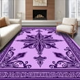 thumbnail image 1 of ODIKA 5'x7' Machine Washable Non-Slip Area Rug, Luxurious Medallion Embellished Artistic Seamed Plush High Traffic Rug, Purple, 731084, 1 of 7