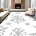 thumbnail image 1 of ODIKA 5'x7' Machine Washable Non-Slip Area Rug, Luxurious Snowflake Wonderland Holiday Base High Traffic Rug with Pad, White, 639675, 1 of 8