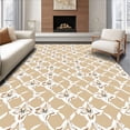 thumbnail image 1 of ODIKA 5'x7' Machine Washable Non-Slip Area Rug, Luxurious Swirl Abstract Lattice Textured High Traffic Rug with Pad, Beige, 582739, 1 of 8