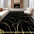 thumbnail image 1 of ODIKA 5'x7' Machine Washable Non-Slip Area Rug, Luxurious Veined Stone Abstract Contemporary Design Stain High Traffic Rug with Pad, Black, 592024, 1 of 8