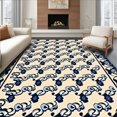 thumbnail image 1 of ODIKA 5'x7' Machine Washable Non-Slip Area Rug, Luxurious Wavy Trellis Lattice Elegant Contemporary Art High Traffic Rug with Pad, Beige, 590429, 1 of 8