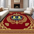 thumbnail image 1 of ODIKA 5x7 Machine Washable Non-Slip Area Rug, Magical Castle Crest with Symbols High Traffic Rug with Pad, Red, 613313, 1 of 8