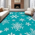 thumbnail image 1 of ODIKA 5'x7' Machine Washable Non-Slip Area Rug, Magical Crystal Flurry Season Welcome Entrance High Traffic Rug, Blue, 629859, 1 of 7