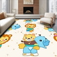 thumbnail image 1 of ODIKA 5'x7' Machine Washable Non-Slip Area Rug, Magical Jungle Friends Zoo Wonderland Cute Animals Cartoon High Traffic Rug with Pad, Yellow, 683061, 1 of 8
