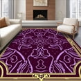 thumbnail image 1 of ODIKA 5'x7' Machine Washable Non-Slip Area Rug, Magnificent Bone Treat Swirl Luxury High Traffic Rug, Purple, 579607, 1 of 7