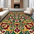 thumbnail image 1 of ODIKA 5'x7' Machine Washable Non-Slip Area Rug, Maximalist Floral with Dense Bloom Arrangements High Traffic Rug, Green, 577833, 1 of 7