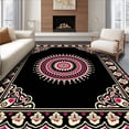 thumbnail image 1 of ODIKA 5'x7' Machine Washable Non-Slip Area Rug, Medallion Boho with Intricate Floral Border Details High Traffic Rug, Black, 574517, 1 of 7