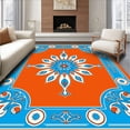 thumbnail image 1 of ODIKA 5'x7' Machine Washable Non-Slip Area Rug, Mediterranean Medallion Tapestry Artisan High Traffic Rug with Pad, Orange, 667295, 1 of 8