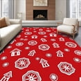 thumbnail image 1 of ODIKA 5'x7' Machine Washable Non-Slip Area Rug, Merry Bright Aisle Gingerbread Xmas Floor High Traffic Rug with Pad, Red, 506626, 1 of 8