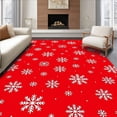 thumbnail image 1 of ODIKA 5'x7' Machine Washable Non-Slip Area Rug, Merry Flurry Seasonal Hearth Adornment High Traffic Rug with Pad, Red, 606081, 1 of 8