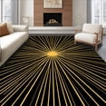 thumbnail image 1 of ODIKA 5'x7' Machine Washable Non-Slip Area Rug, Midnight Starburst Radial with Metallic Gold Accents High Traffic Rug, Black, 440756, 1 of 7
