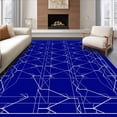 thumbnail image 1 of ODIKA 5'x7' Machine Washable Non-Slip Area Rug, Minimalist Hexagon Honeycomb Grid with Modern Appeal High Traffic Rug, Blue, 454383, 1 of 7