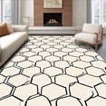 thumbnail image 1 of ODIKA 5x7 Machine Washable Non-Slip Area Rug, Minimalist Honeycomb Hexagonal Linked Chain Network Abstract Art High Traffic Rug, Black, 666821, 1 of 7