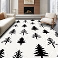 thumbnail image 1 of ODIKA 5'x7' Machine Washable Non-Slip Area Rug, Minimalist Pine Tree Anti Fatigue Holiday High Traffic Rug with Pad, Black, 732739, 1 of 8