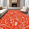 thumbnail image 1 of ODIKA 5'x7' Machine Washable Non-Slip Area Rug, Modern Abstract Bloom Arrangement with Interlocking Vine Details High Traffic Rug, Red, 713620, 1 of 7