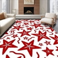 thumbnail image 1 of ODIKA 5'x7' Machine Washable Non-Slip Area Rug, Modern Abstract Holiday Stars and Stripes Interlocking High Traffic Rug, Red, 644586, 1 of 7