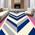 thumbnail image 1 of ODIKA 5'x7' Machine Washable Non-Slip Area Rug, Modern Chevron Zigzag Floor Covering with Bold Stripes High Traffic Rug with Pad, Beige, 659590, 1 of 8