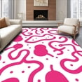 thumbnail image 1 of ODIKA 5'x7' Machine Washable Non-Slip Area Rug, Modern Feline Markings with Abstract Animal Inspired Shapes High Traffic Rug, Pink, 723777, 1 of 7