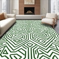 thumbnail image 1 of ODIKA 5x7 Machine Washable Non-Slip Area Rug, Modern Interlocking with Arrowhead and Zigzag Motifs High Traffic Rug, Green, 547036, 1 of 7