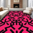 thumbnail image 1 of ODIKA 5'x7' Machine Washable Non-Slip Area Rug, Modern Interlocking with Energetic Angular Motifs High Traffic Rug, Pink, 668862, 1 of 7