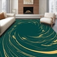 thumbnail image 1 of ODIKA 5'x7' Machine Washable Non-Slip Area Rug, Modern Marble Vein Abstract with Fluid Motion High Traffic Rug with Pad, Green, 500148, 1 of 8