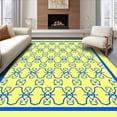 thumbnail image 1 of ODIKA 5'x7' Machine Washable Non-Slip Area Rug, Modern Minimalist Interlocking Design with Classic Elegance High Traffic Rug with Pad, Yellow, 343712, 1 of 8