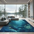 thumbnail image 1 of ODIKA 5'x7' Machine Washable Non-Slip Area Rug, Moody Teal High Traffic Rug, Blue, 1057782, 1 of 7