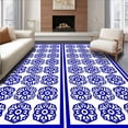 thumbnail image 1 of ODIKA 5'x7' Machine Washable Non-Slip Area Rug, Mosaic Tile Inspired Grid with Interlocking Hexagons High Traffic Rug, Blue, 476792, 1 of 7