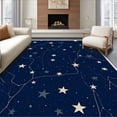 thumbnail image 1 of ODIKA 5'x7' Machine Washable Non-Slip Area Rug, Mystic Constellation Celestial Night Sky Dreamy Ethereal High Traffic Rug, Blue, 486420, 1 of 7