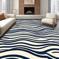 thumbnail image 1 of ODIKA 5'x7' Machine Washable Non-Slip Area Rug, Mystic Ocean Wave Rhythmic Artistic High Traffic Rug with Pad, Blue, 493323, 1 of 8
