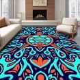 thumbnail image 1 of ODIKA 5'x7' Machine Washable Non-Slip Area Rug, Mystic Ocean Waves Abstract Motif High Traffic Rug, Black, 635129, 1 of 7