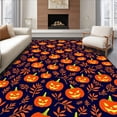 thumbnail image 1 of ODIKA 5'x7' Machine Washable Non-Slip Area Rug, Mystical Pumpkin Patch Harvest Festival Tree Base Decoration High Traffic Rug, Orange, 741317, 1 of 7