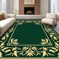 thumbnail image 1 of ODIKA 5'x7' Machine Washable Non-Slip Area Rug, Noble Verdant Garden Treasure Exquisite Handwoven Jewel Accent High Traffic Rug with Pad, Green, 615121, 1 of 8